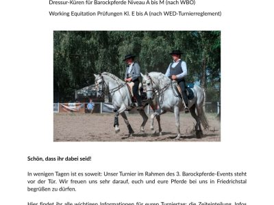 Titelbild Infos für Reiter 2026